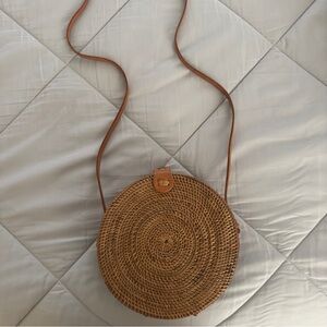 Anthropologie Straw Circle Bag